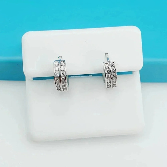 "925 Sterling Silver CZ Beautiful Earrings for Women, 1USPAR4283 - Picture 5 of 11
